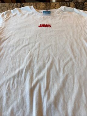 Jaws Embroidered Logo Short Sleeve Tee - White